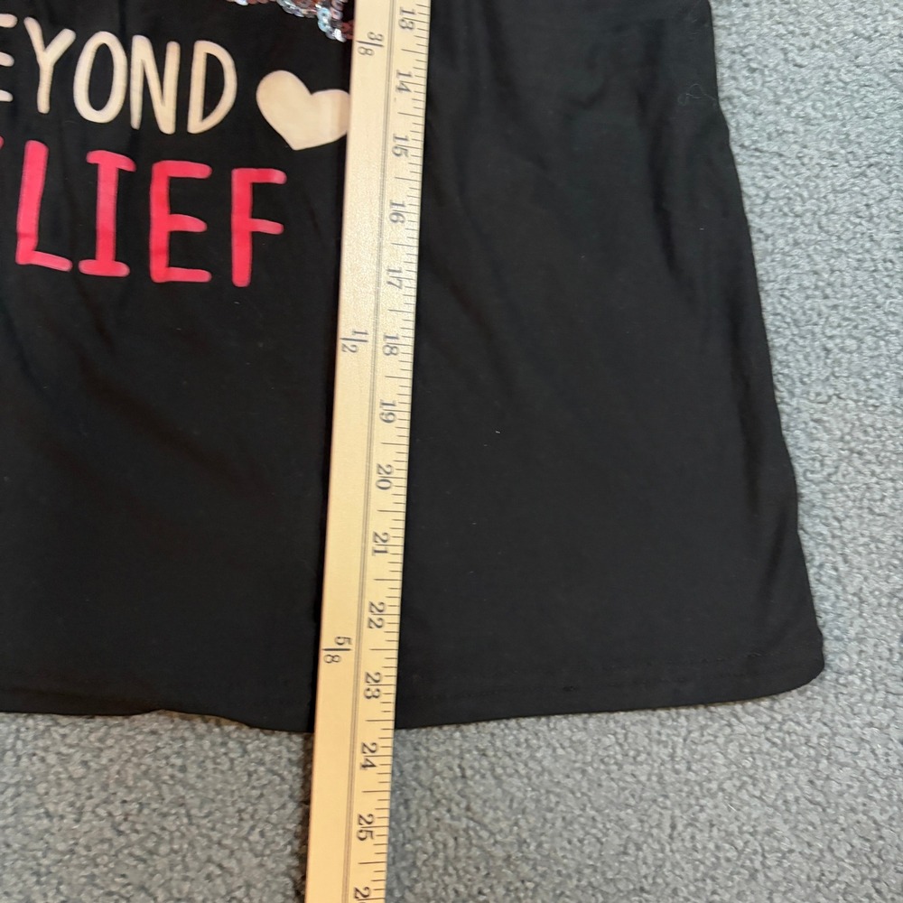 Mentally Exhausted Tank Top Womens 2X Black Blessed Beyond Belief Sequin T-Back - Picture 2 of 7